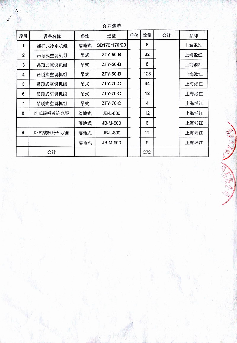 【合肥融僑悅城項目】吊*式空調機組彈簧減震器合同