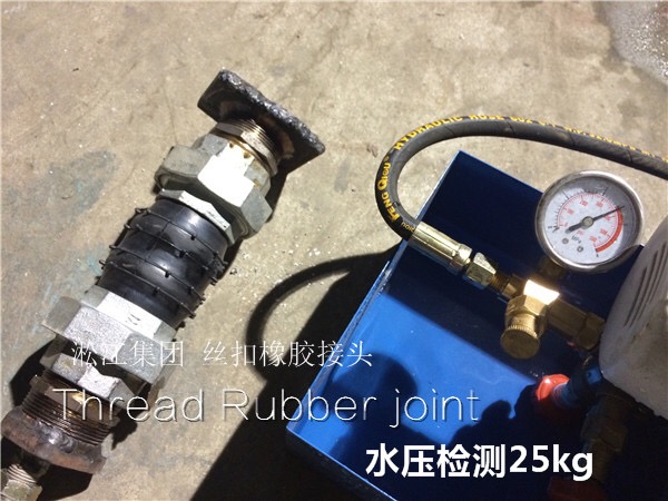 絲牙接DN25一DN50的絲扣，法蘭接DN50一DN300的橡膠接頭